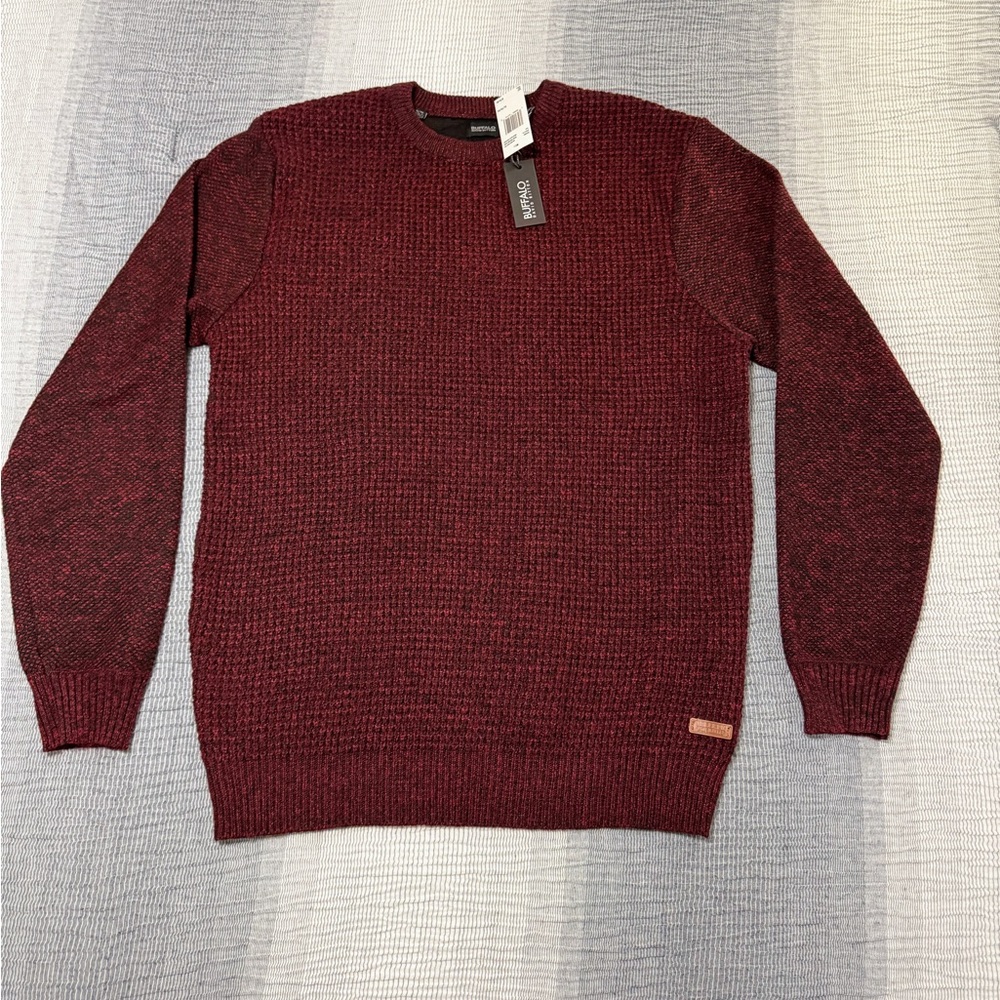 Buffalo David Britton Sweater Men's XL Red/Burgundy Crew Neck Minimalist Y2K